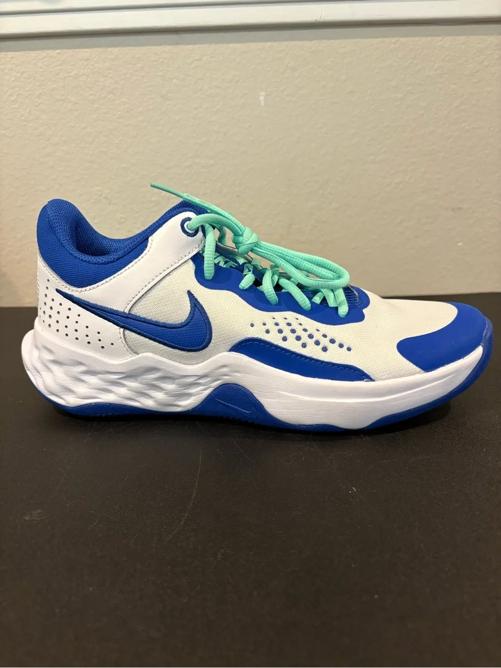 Nike FLY .BY MID 3 DD9311 102 White/Game Royal-Green Glow New Men's Size 9 - Picture 2 of 9
